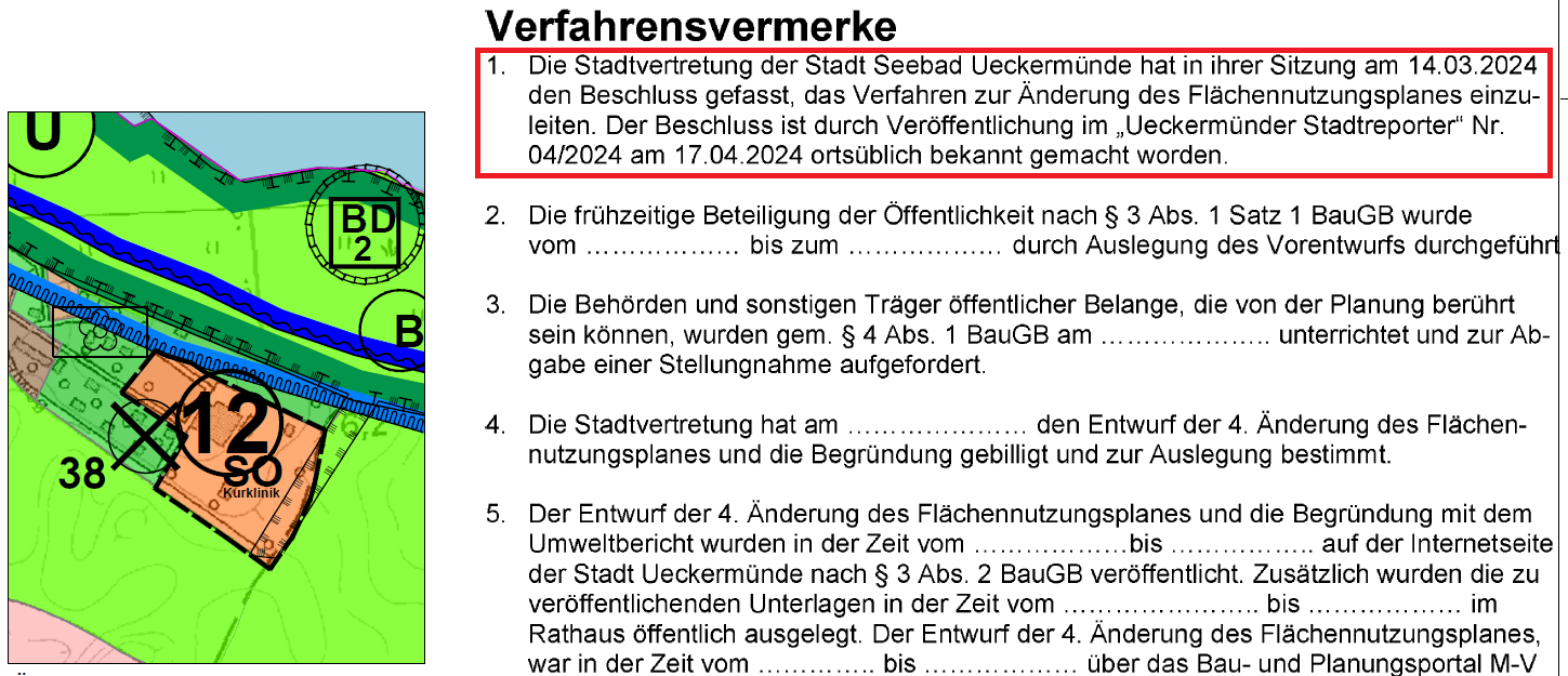Öffentliche Auslegung auf der Webseite