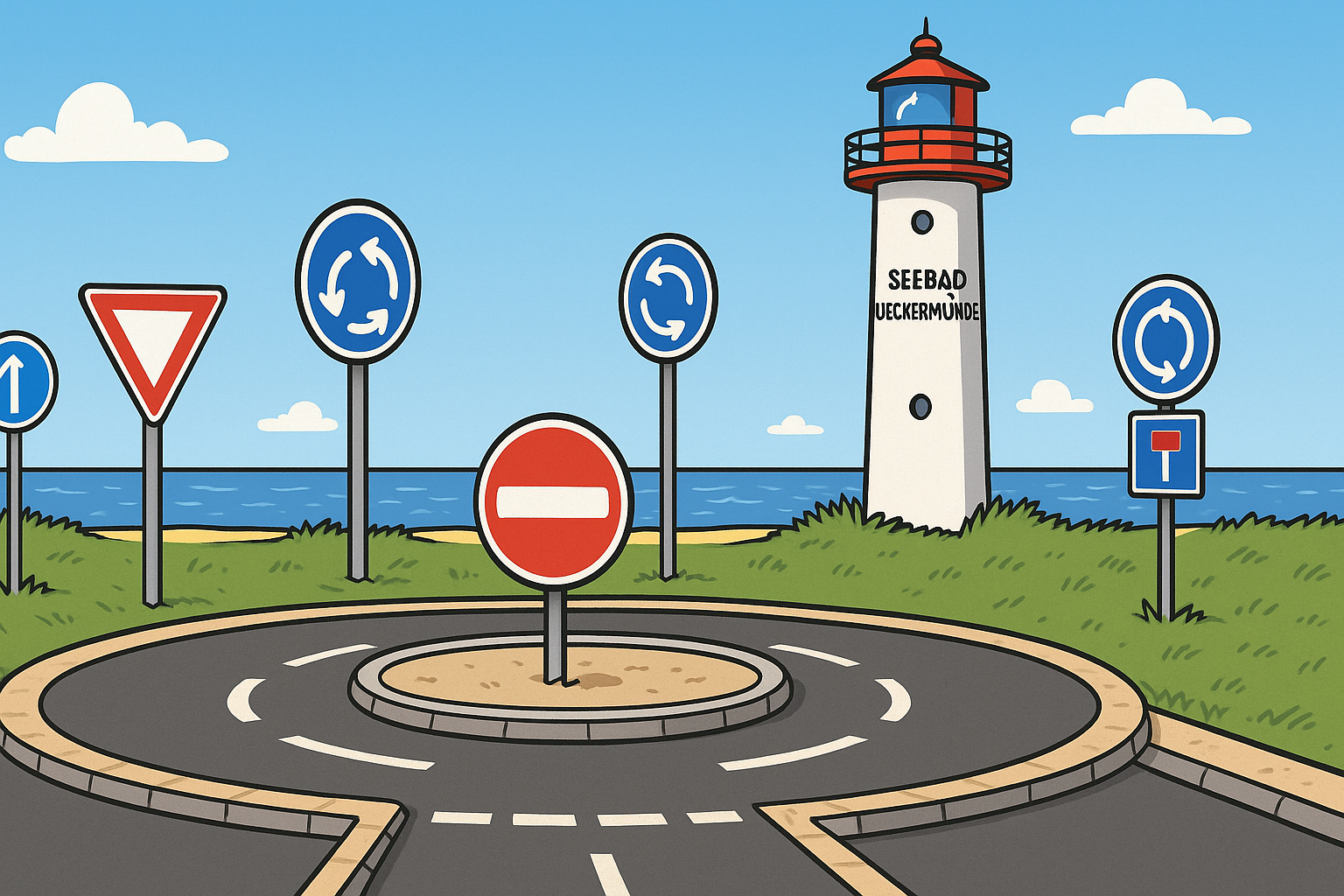 Der Kreisverkehr am Ende einer Sackgasse